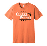 clarke parent 1974 flyers retro throwback orange tshirt