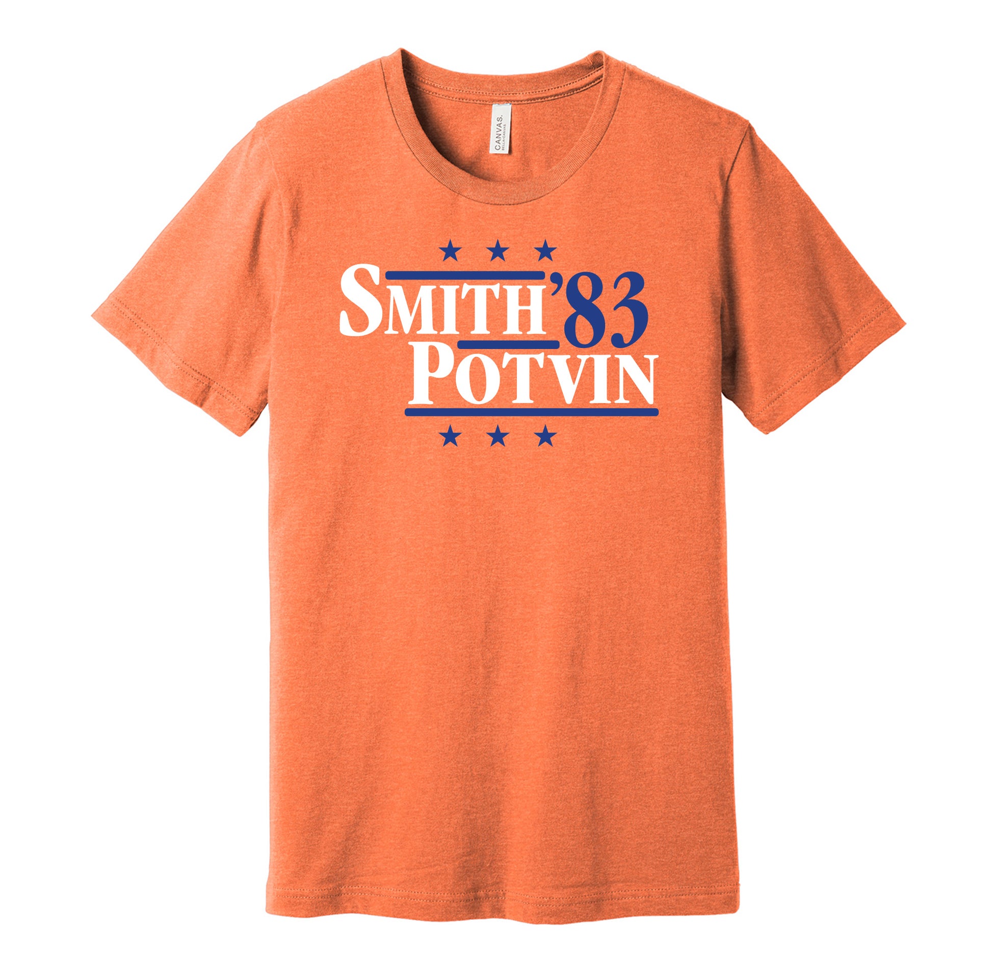 smith potvin 1983 islanders retro throwback orange tshirt