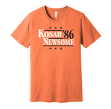 kosar newsome 1986 browns retro throwback orange tshirt