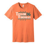 taylor thomas 2006 dolphins retro throwback orange tshirt