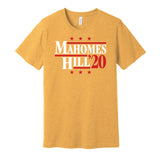 mahomes hill chiefs retro throwback gold shirt