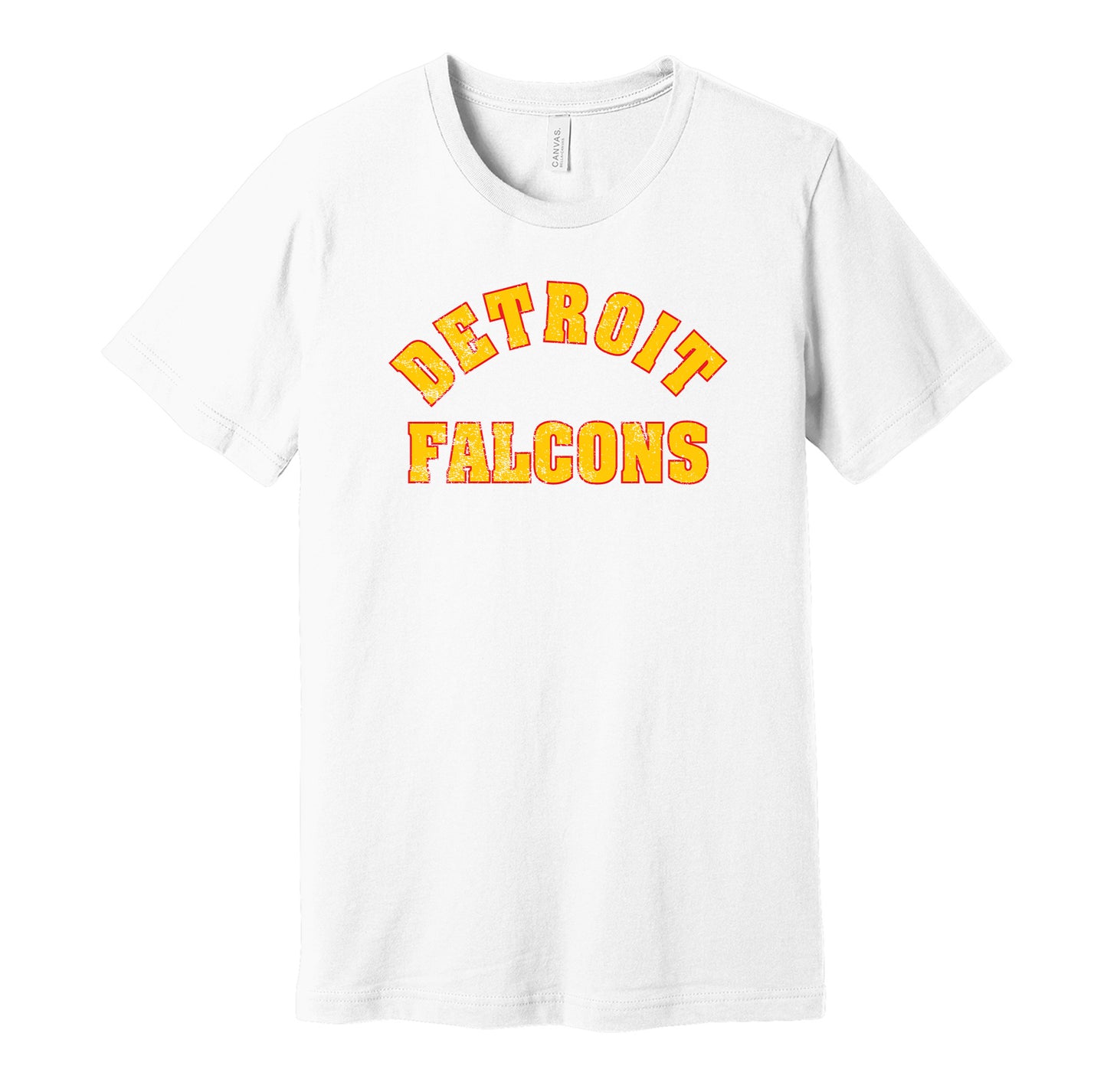 detroit falcons old school retro red wings white shirt