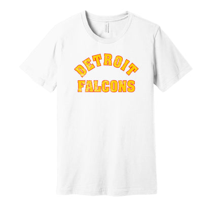 detroit falcons old school retro red wings white shirt