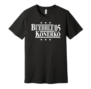 buehrle konerko for president 2005 white sox retro throwback black shirt