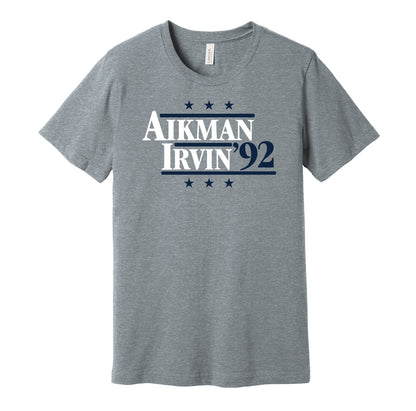 aikman irvin 92 dallas cowboys election humor grey shirt
