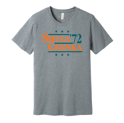 don shula larry csonka 1972 miami dolphins fan grey shirt