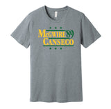 mark mcgwire jose canseco oakland as retro throwback grey tshirt