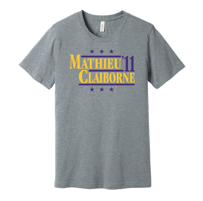 tyrann mathieu morris claiborne 2011 LSU tigers retro throwback grey shirt