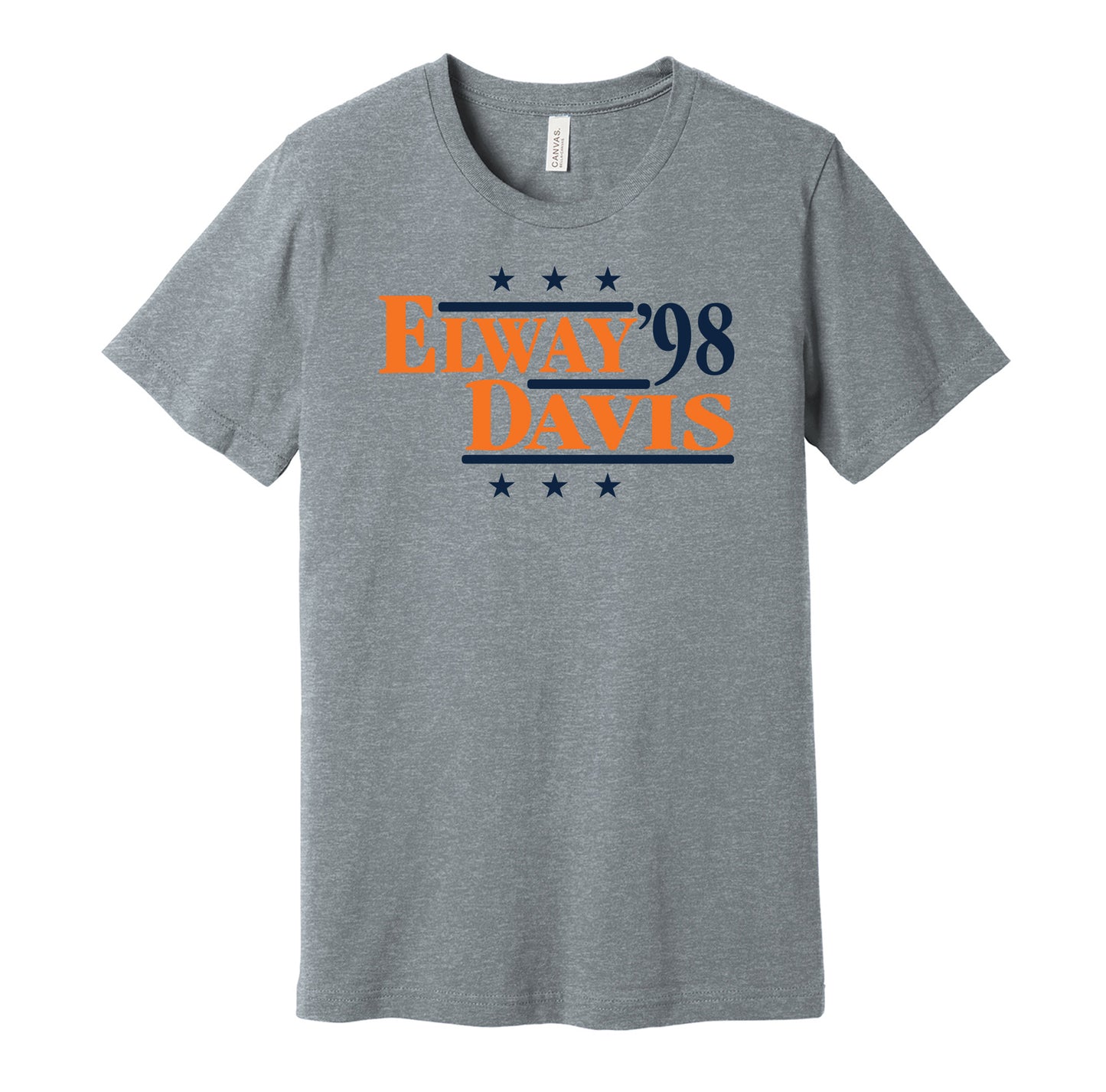 elway davis broncos retro throwback grey tshirt