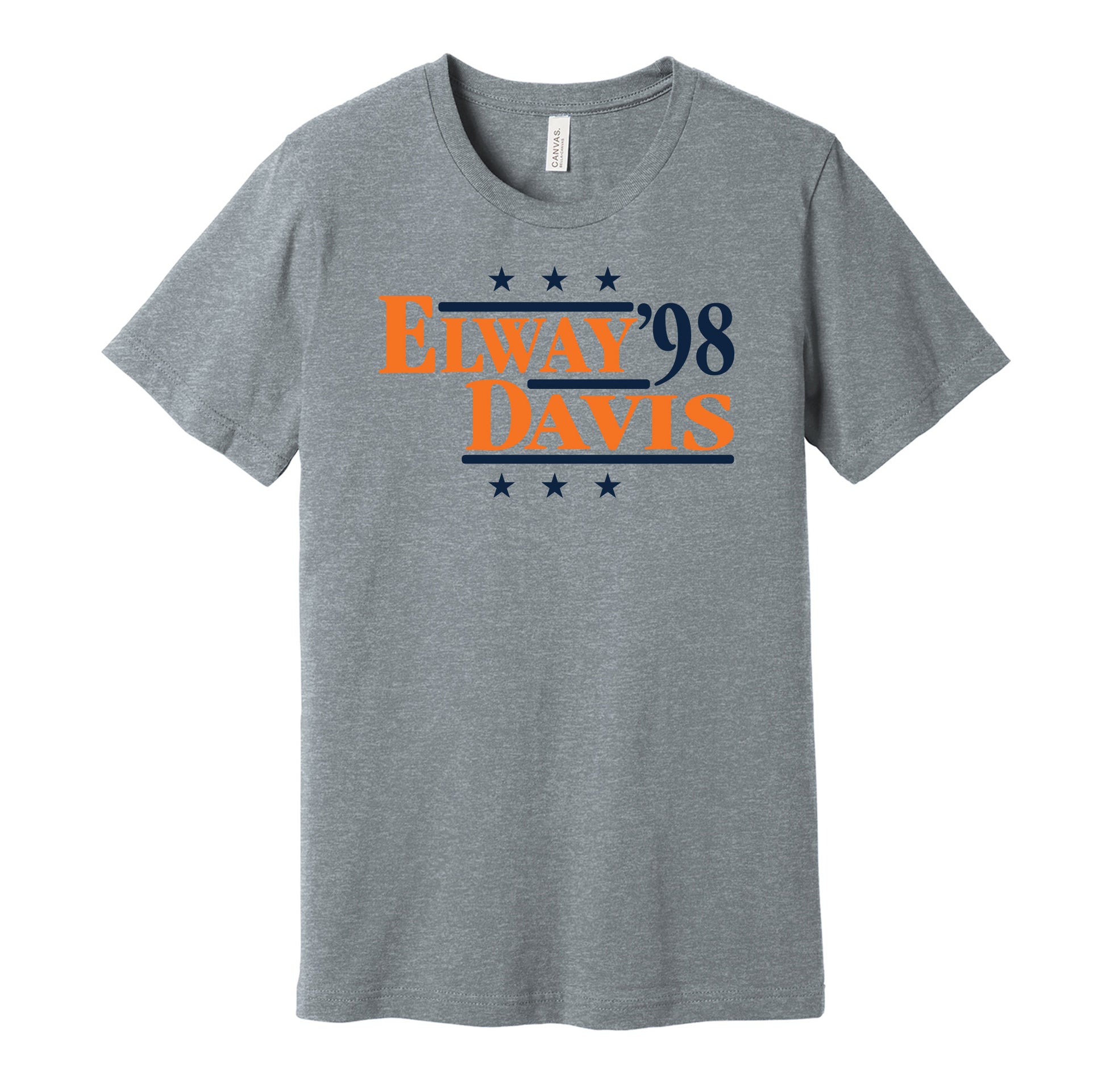 elway davis broncos retro throwback grey tshirt