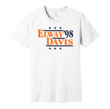 elway davis broncos retro throwback white tshirt