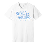 david silva aguero 2012 man manchester city championship white shirt