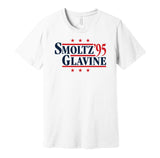 smoltz glavine 1995 atlanta braves retro throwback white shirt