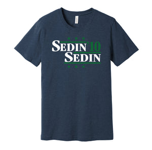 sedin twins canucks retro throwback navy tshirt