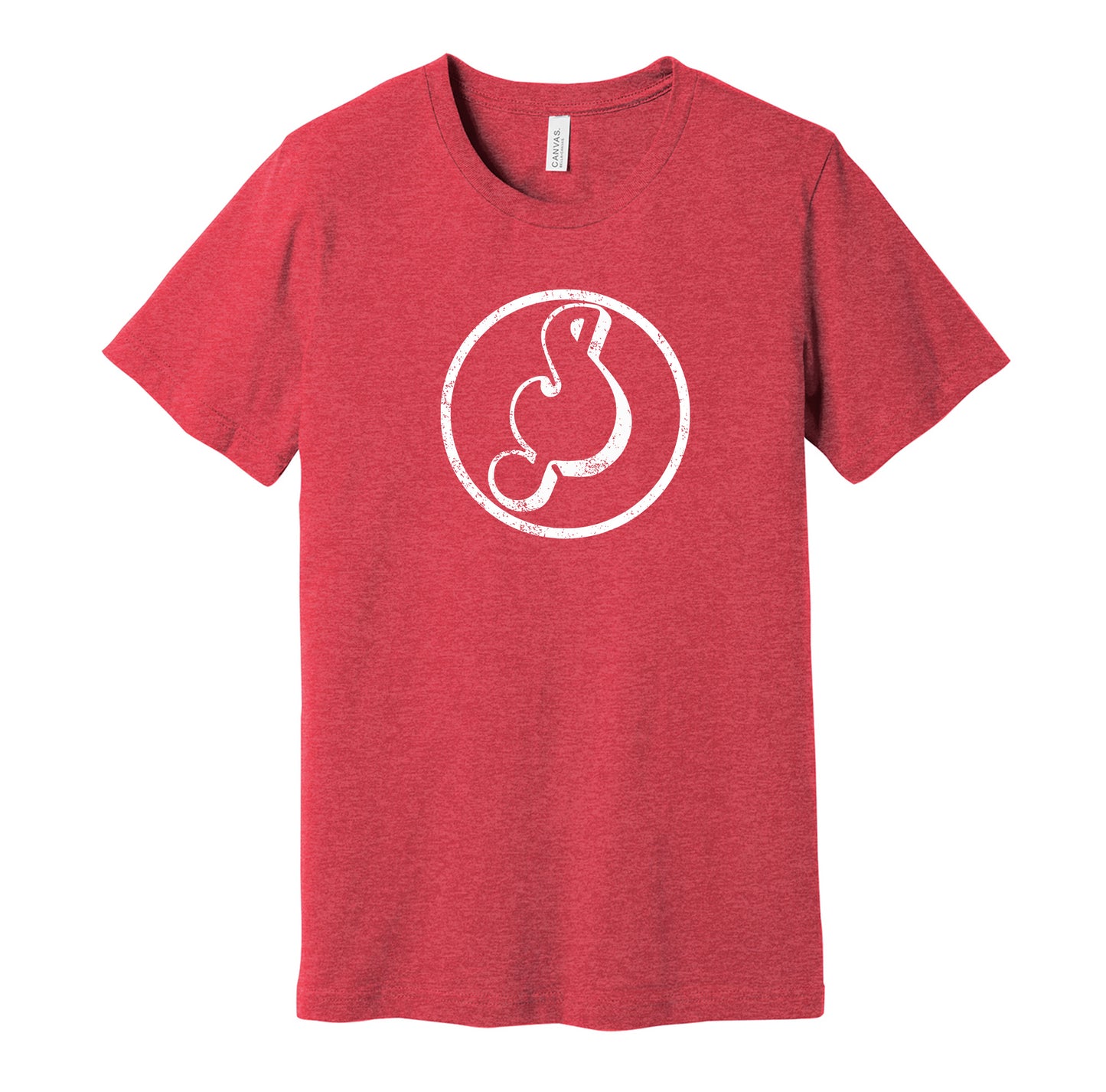 Memphis Sounds vintage distressed logo red t-shirt featuring the classic ABA basketball team logo in a retro worn style by Hyper Than Hype Shirts.