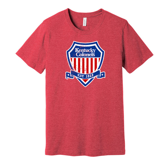 kentucky colonels shield logo retro throwback red shirt