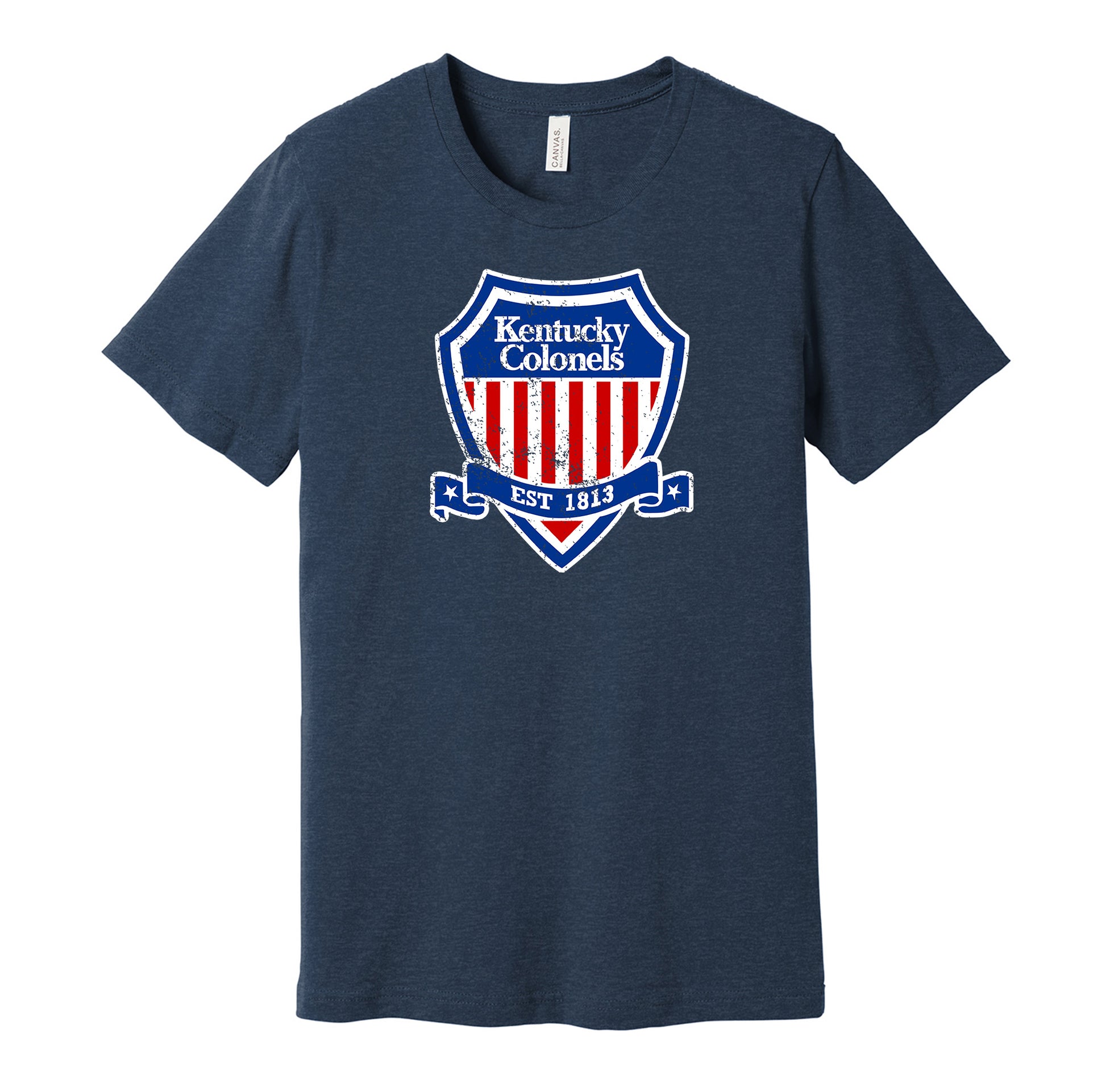 kentucky colonels shield logo retro throwback navy shirt