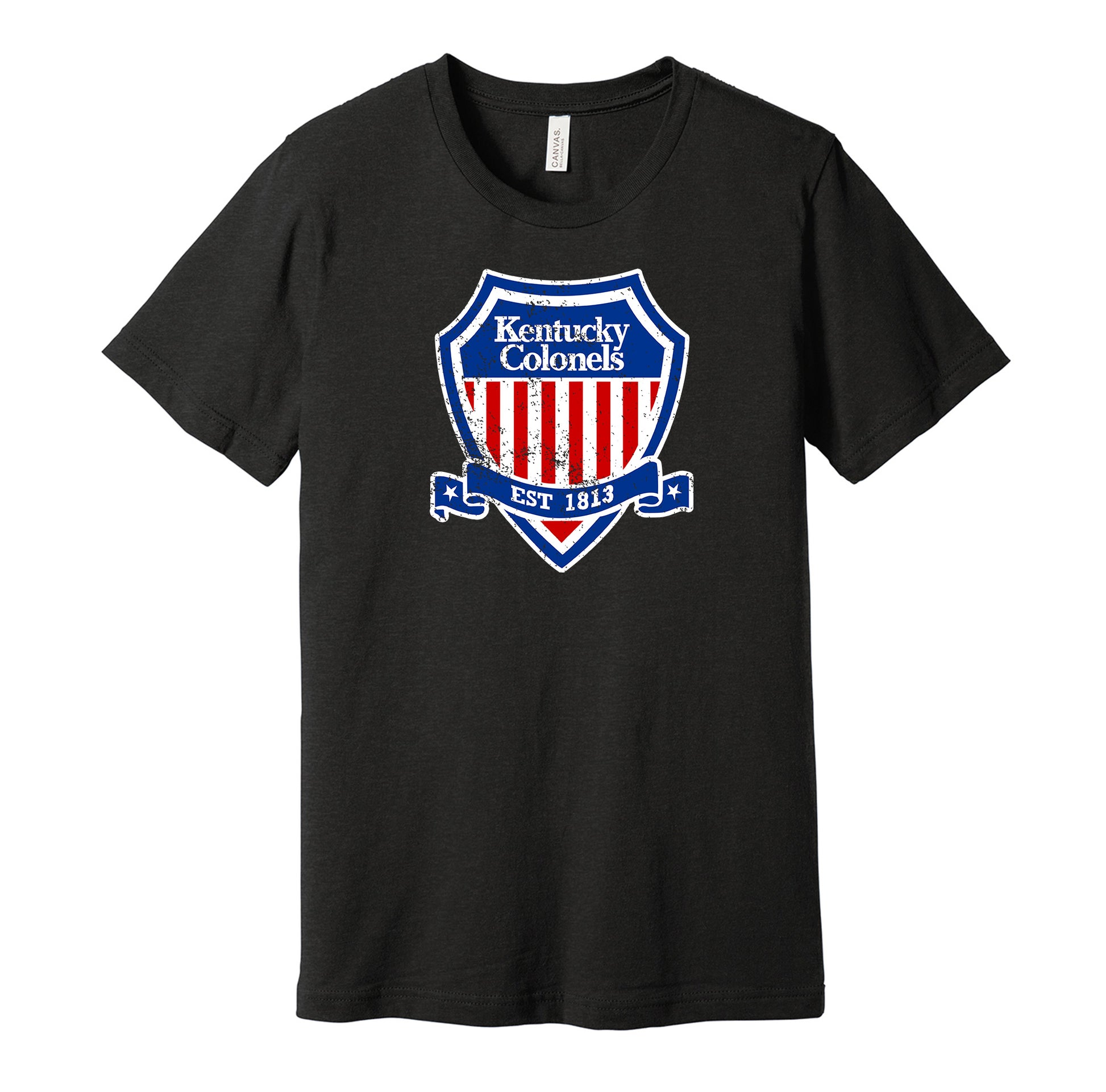 kentucky colonels shield logo retro throwback black shirt