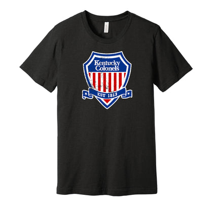 kentucky colonels shield logo retro throwback black shirt