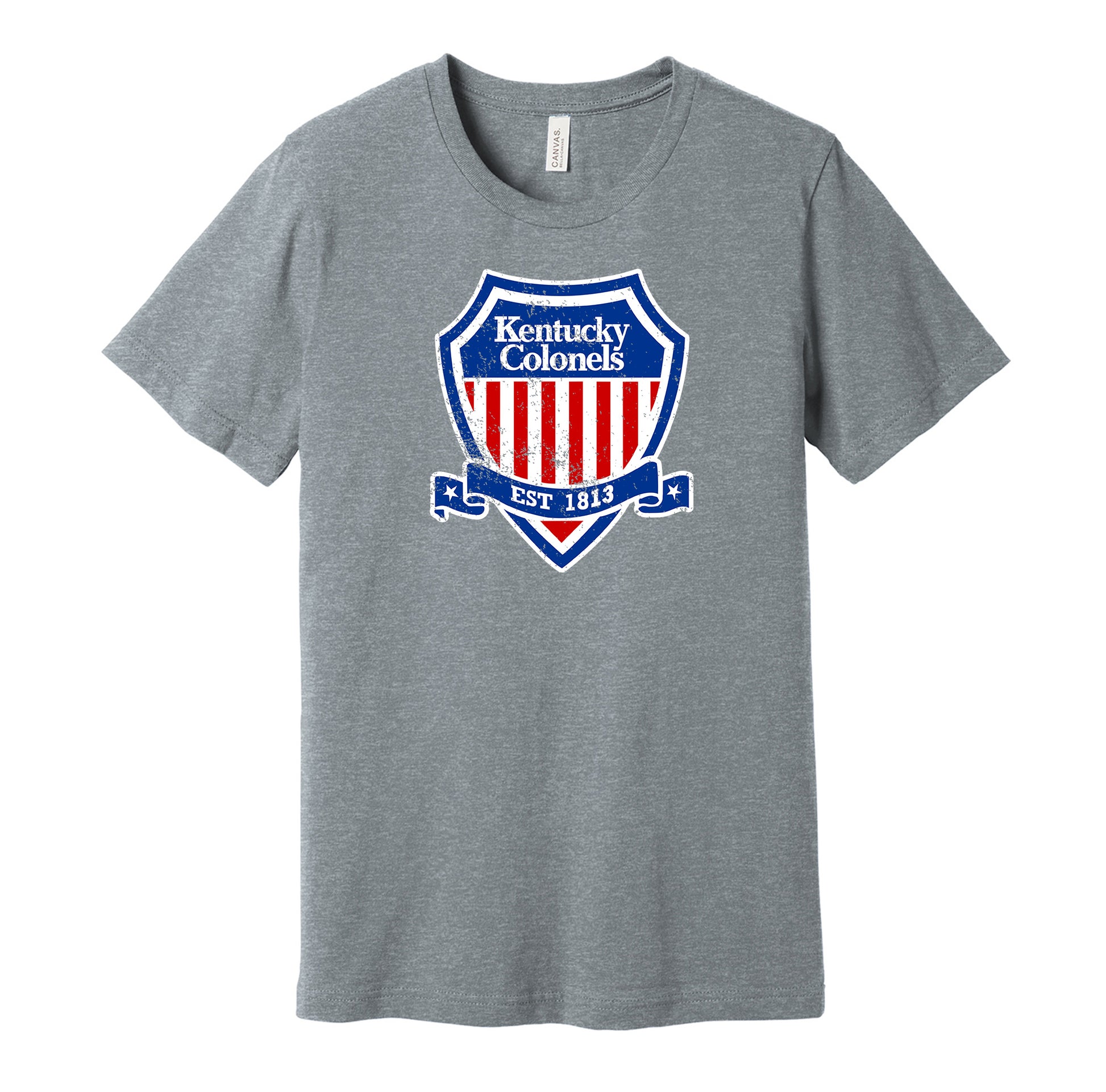 kentucky colonels shield logo retro throwback grey shirt