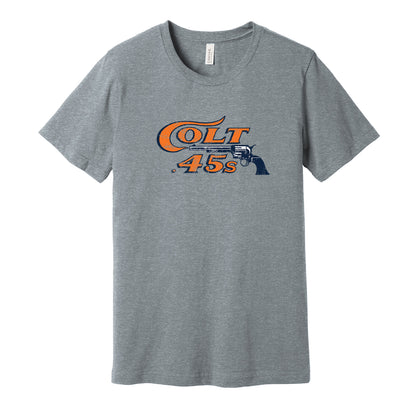 houston colt 45s distressed logo astros retro throwback grey tshirt