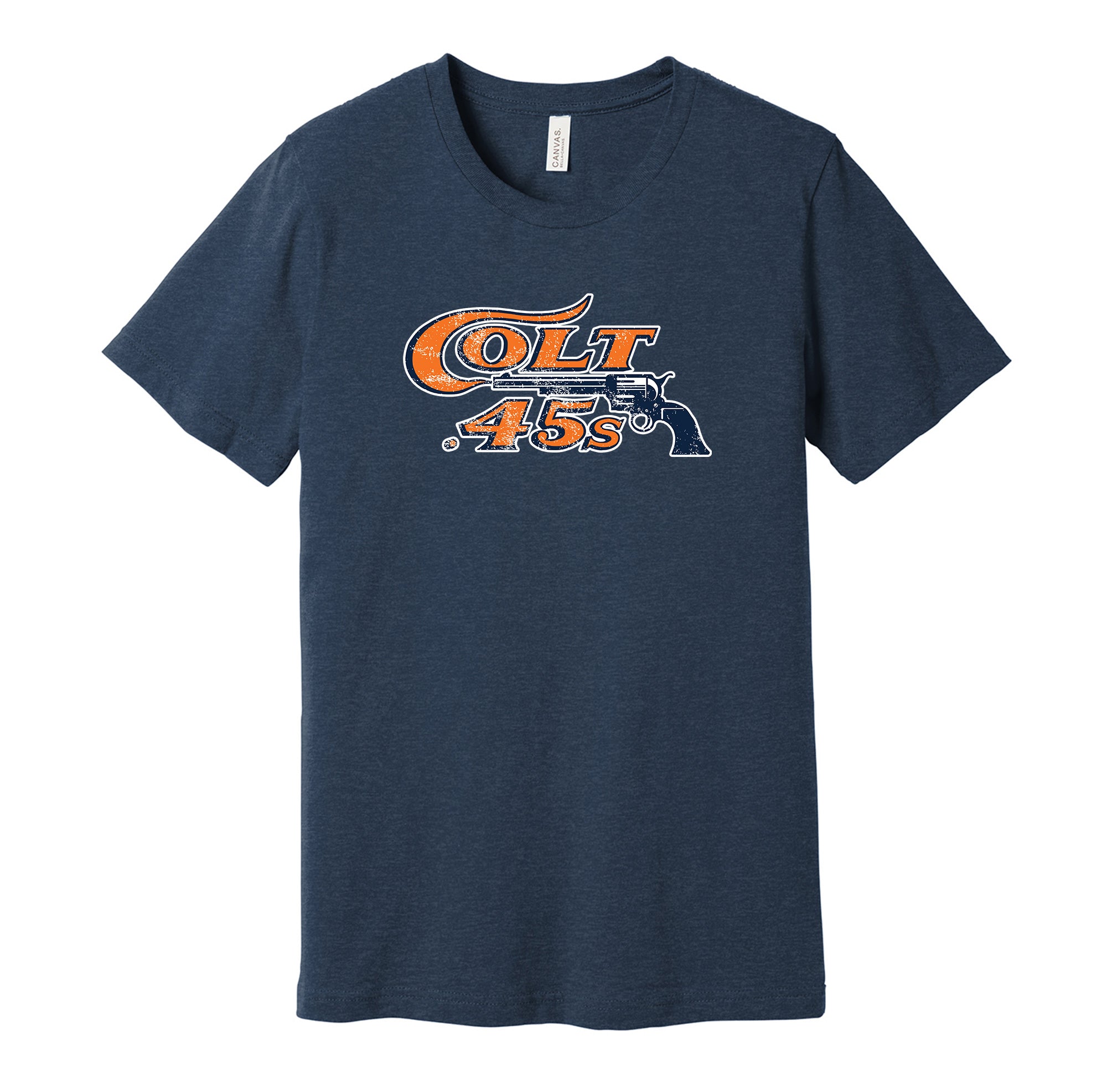 Hyper Than Hype Shirts Houston Colt 45s Distressed Logo Shirt - Defunct Sports Team - Celebrate Texas Heritage and History - Hyper Than Hype L / Navy Shirt