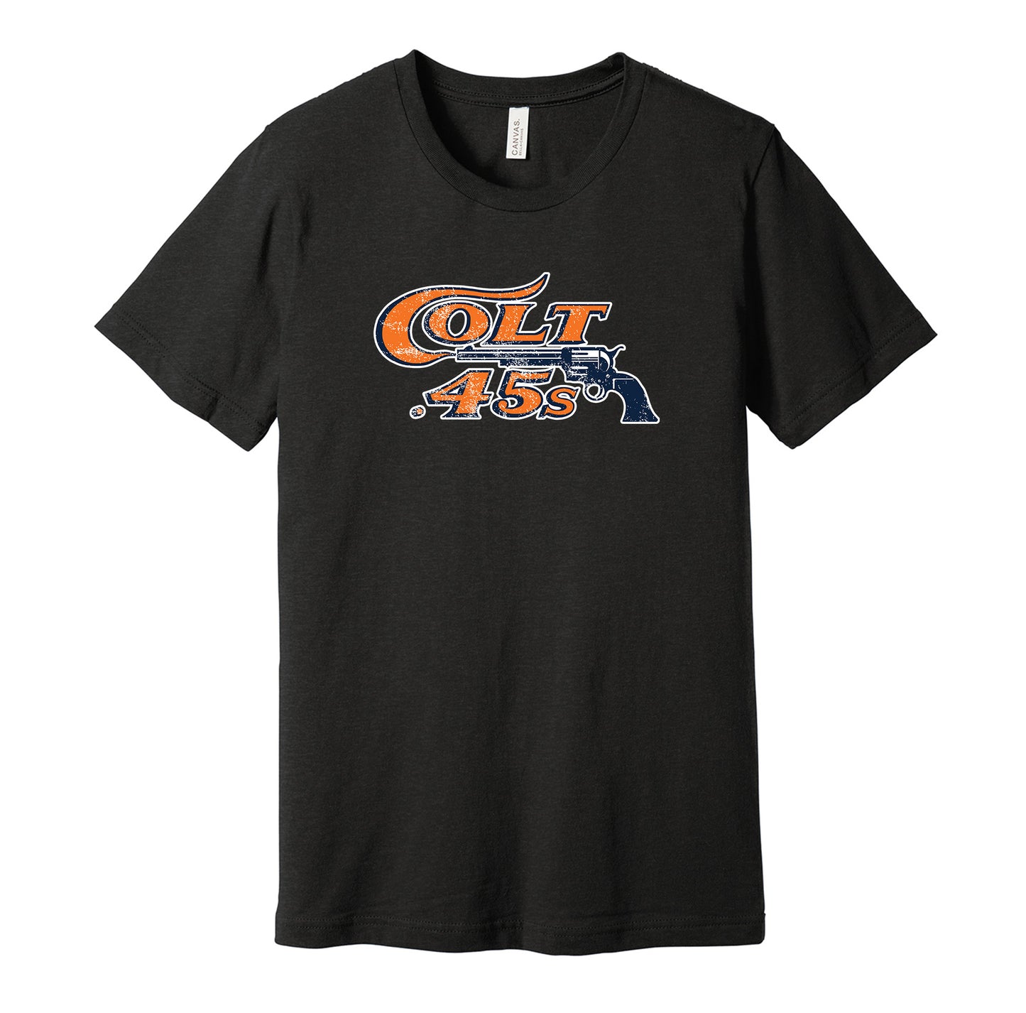 houston colt 45s distressed logo astros retro throwback black tshirt