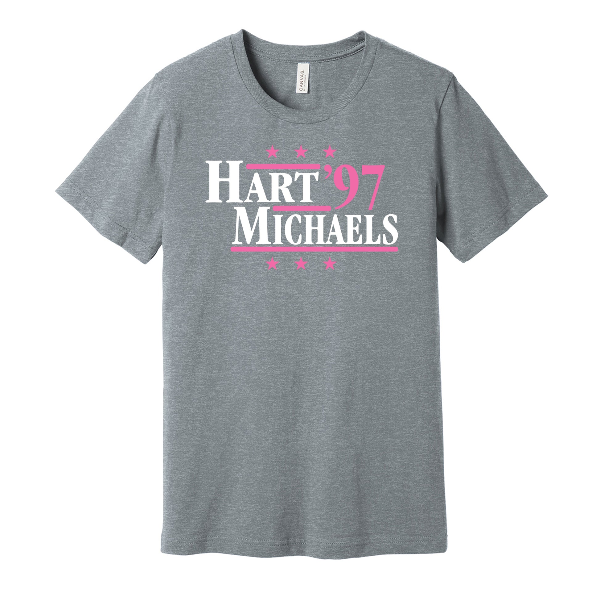 bret hart shawn michaels 1997 wrestling grey fan shirt