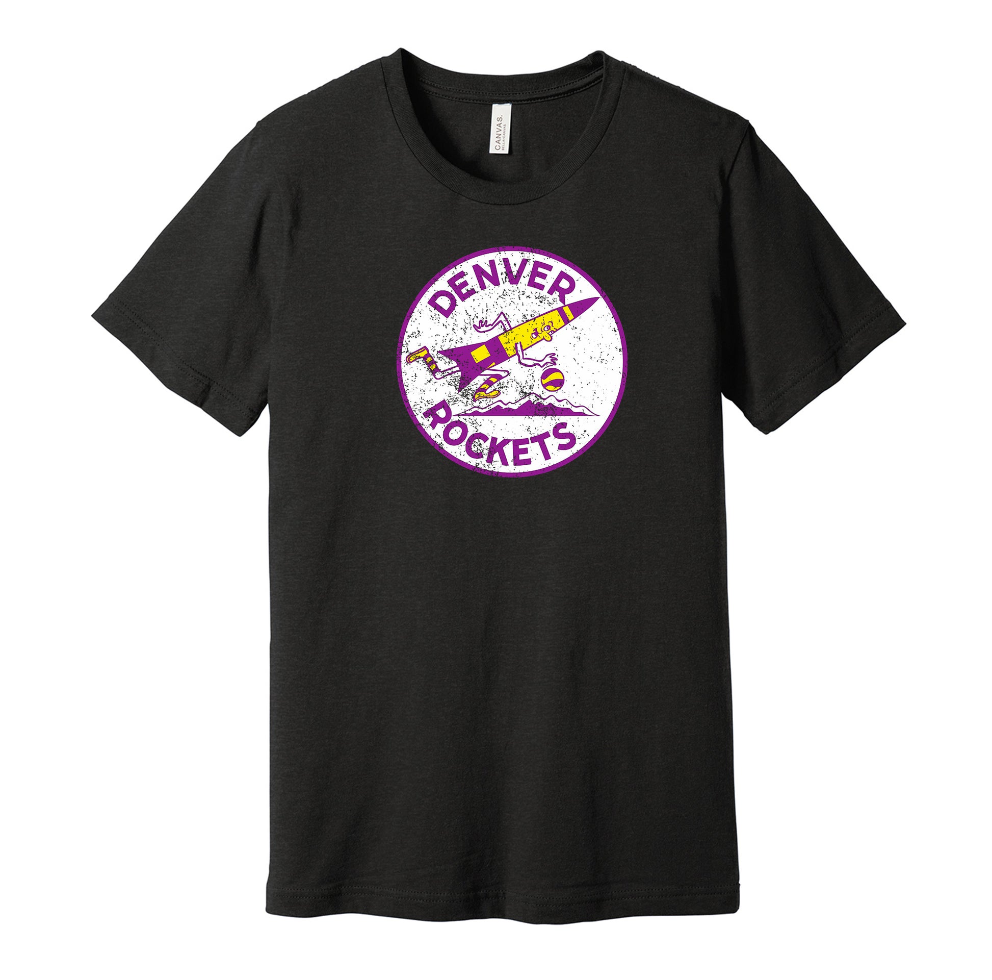 denver rockets nuggets fan retro throwback black tshirt