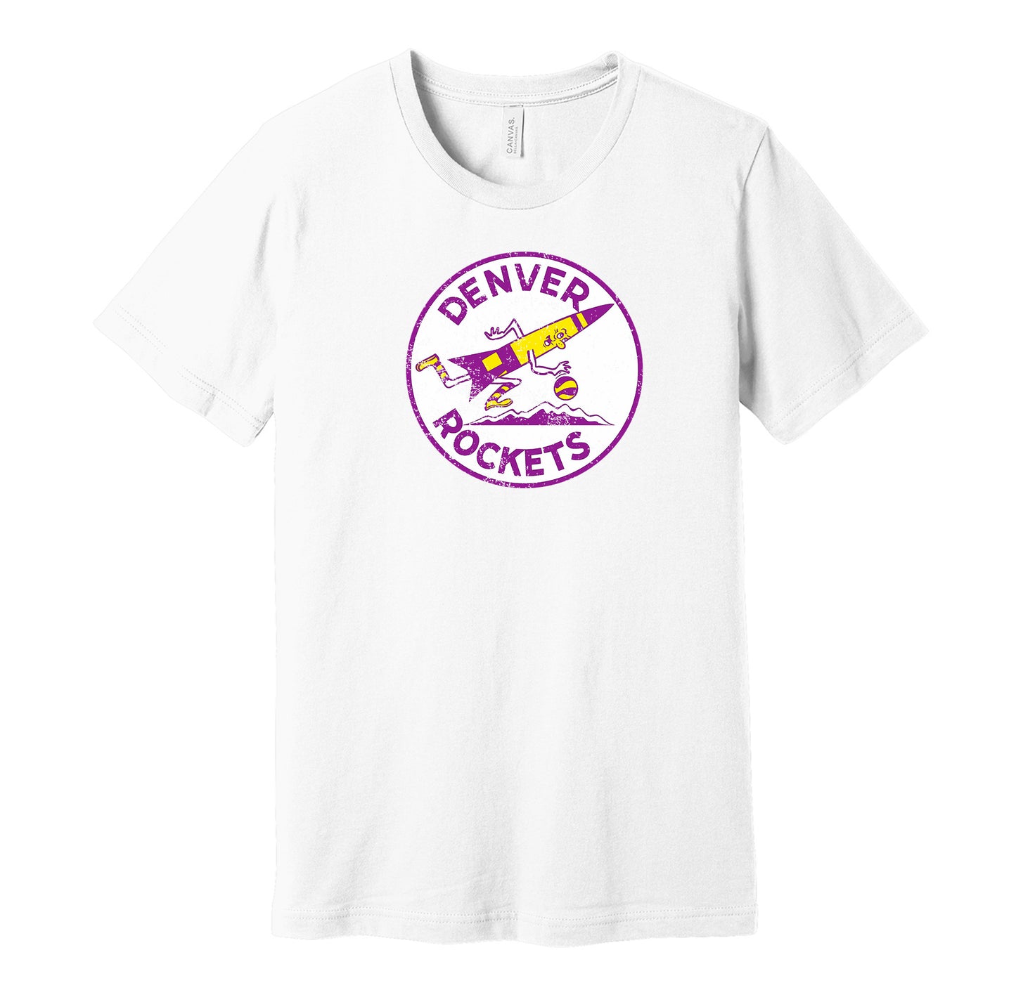 denver rockets nuggets fan retro throwback white tshirt