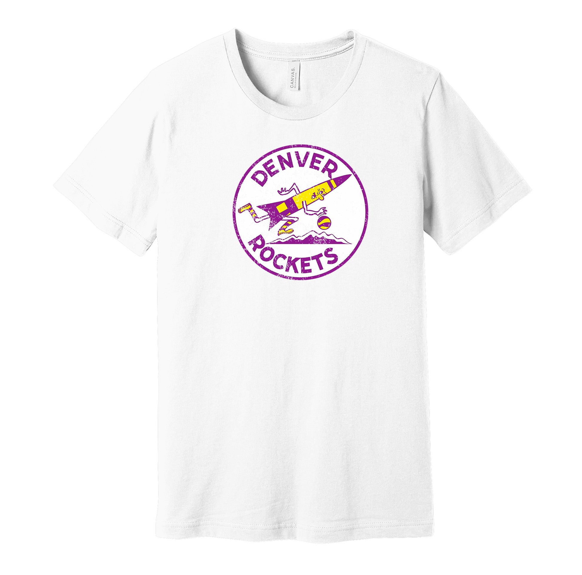 denver rockets nuggets fan retro throwback white tshirt