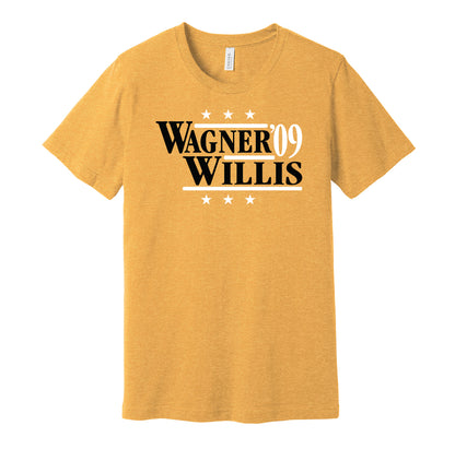 wagner willis 1909 pirates retro throwback gold tshirt