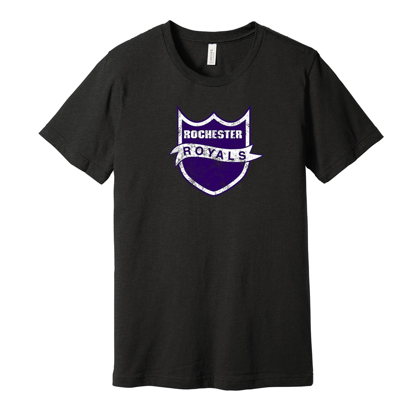rochester royals distressed logo retro throwback black tshirt