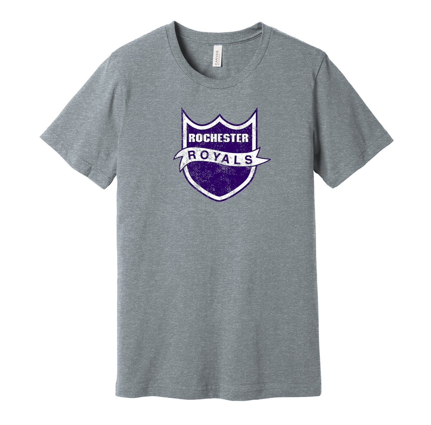 rochester royals distressed logo retro throwback grey tshirt