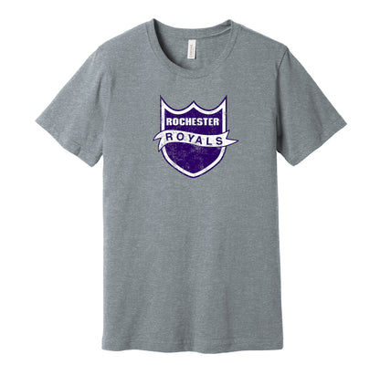 rochester royals distressed logo retro throwback grey tshirt